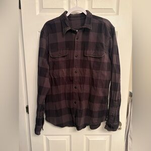 Filson Vintage Flannel Work Shirt Black and Gray Plaid
